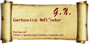 Gerbovics Nándor névjegykártya