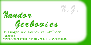 nandor gerbovics business card